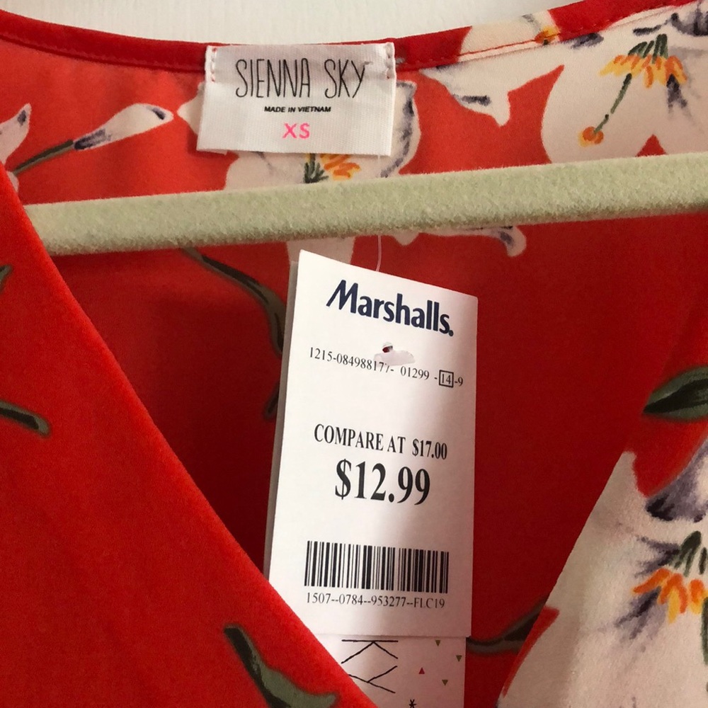 Red FloralButton Down Top - Picture 4 of 4